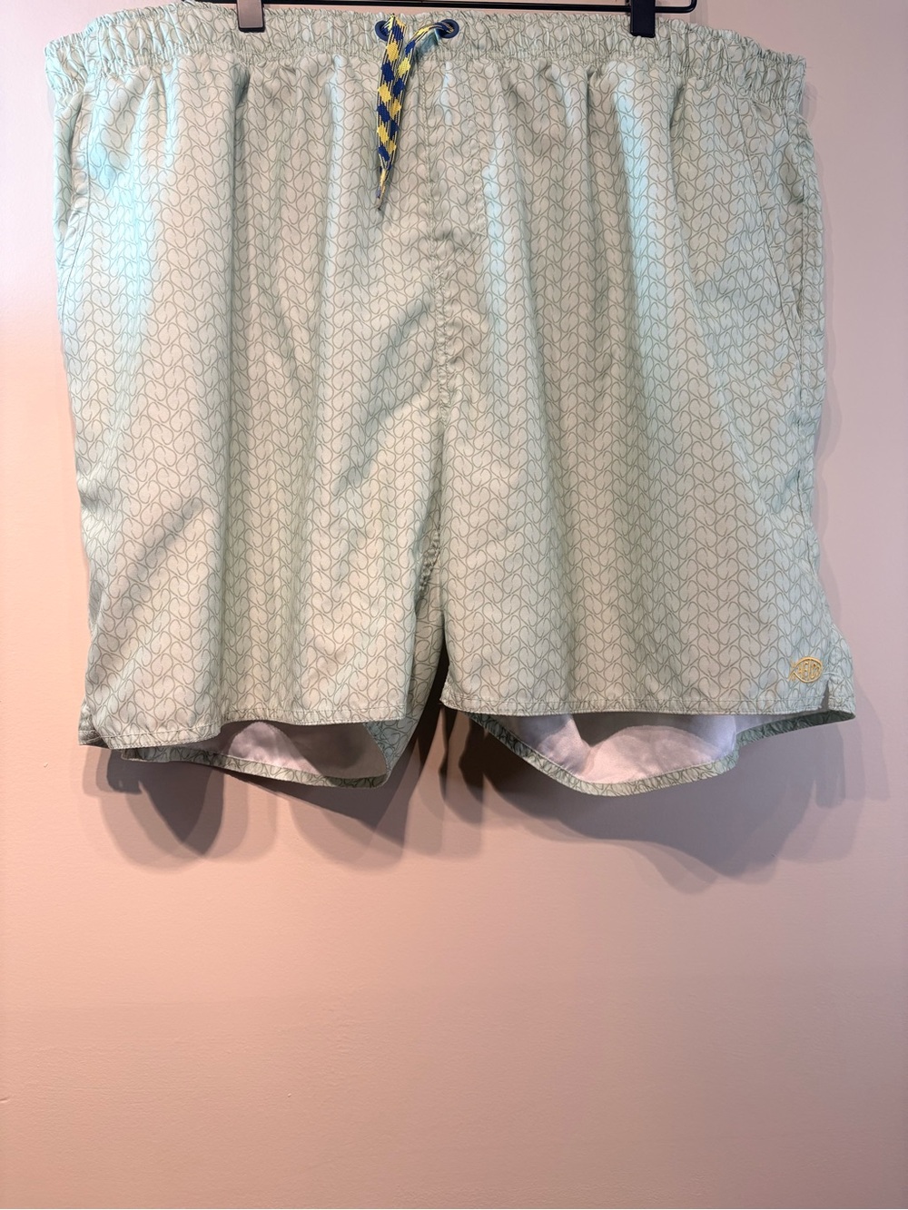 AFTCO Navy and Yellow Fishing Shorts